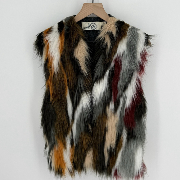 Anthropologie Jackets & Blazers - Anthropologie Rosie Neira Vivid Faux Fur Vest Women’s Size XS Wool Blend